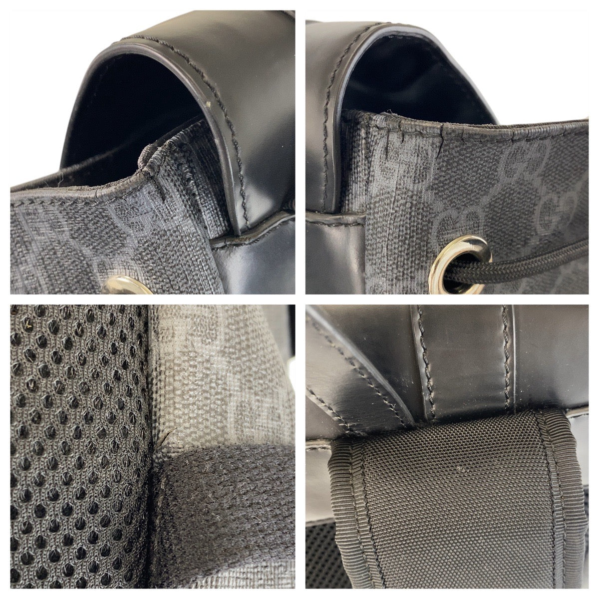 GUCCI Backpack 495563 GG Supreme Canvas black Sherry line