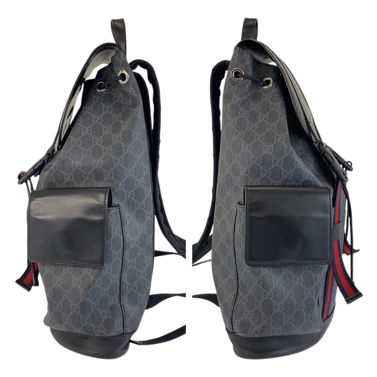 GUCCI Backpack 495563 GG Supreme Canvas black Sherry line