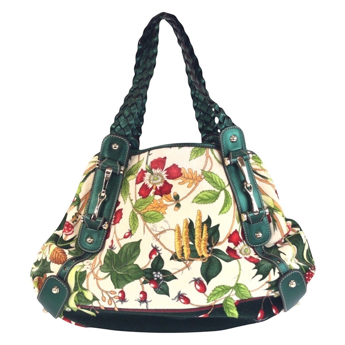 GUCCI Tote Bag 137621 Velor multicolor Horsebit Floral print