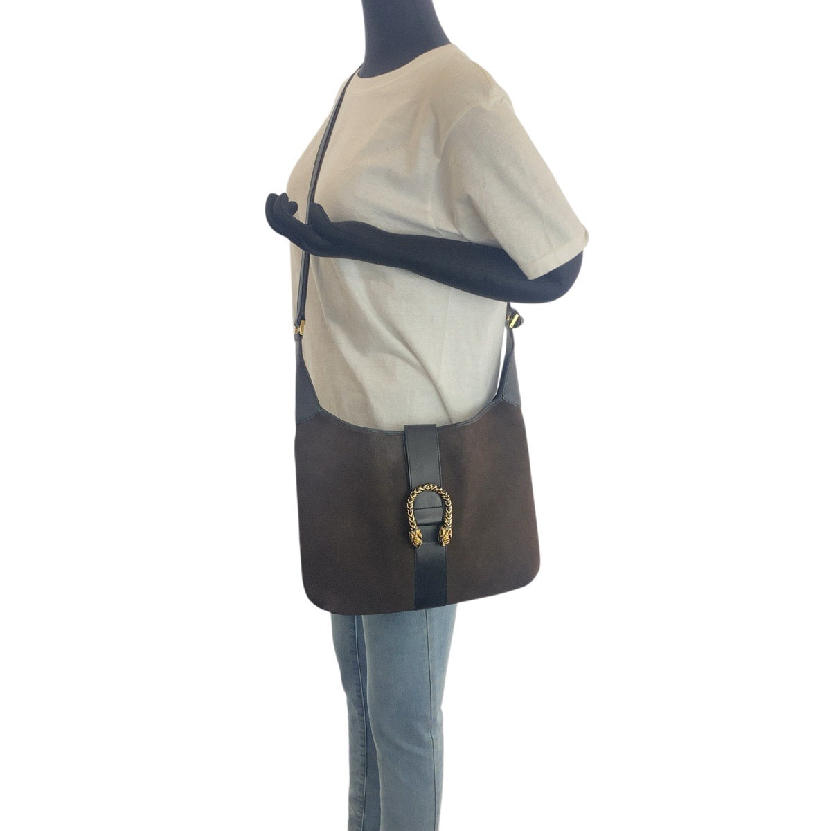 GUCCI Shoulder Bag 001 4067 Suede Brown Duonisos