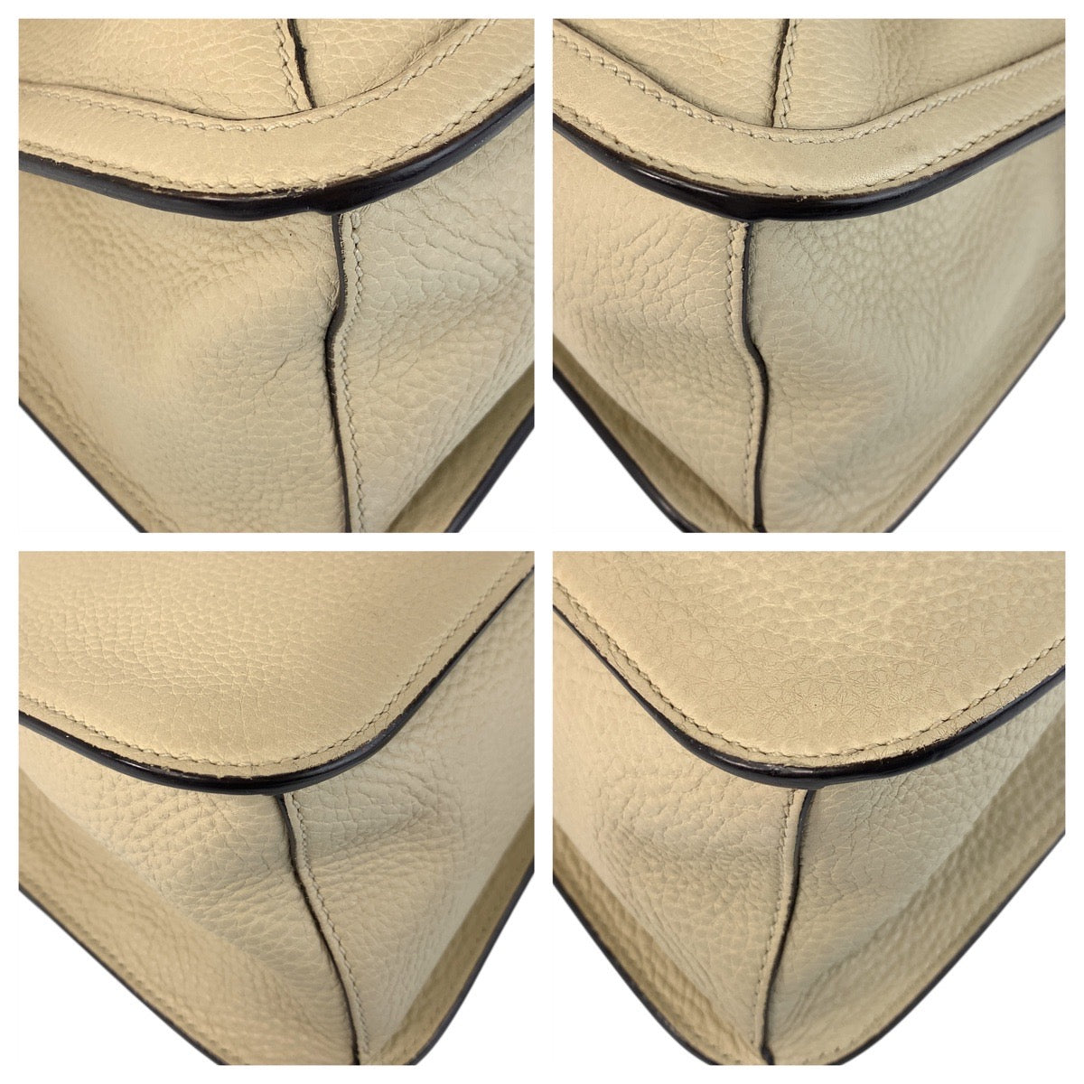 GUCCI Shoulder Bag 370826 leather Ivory Bamboo Daily Flap