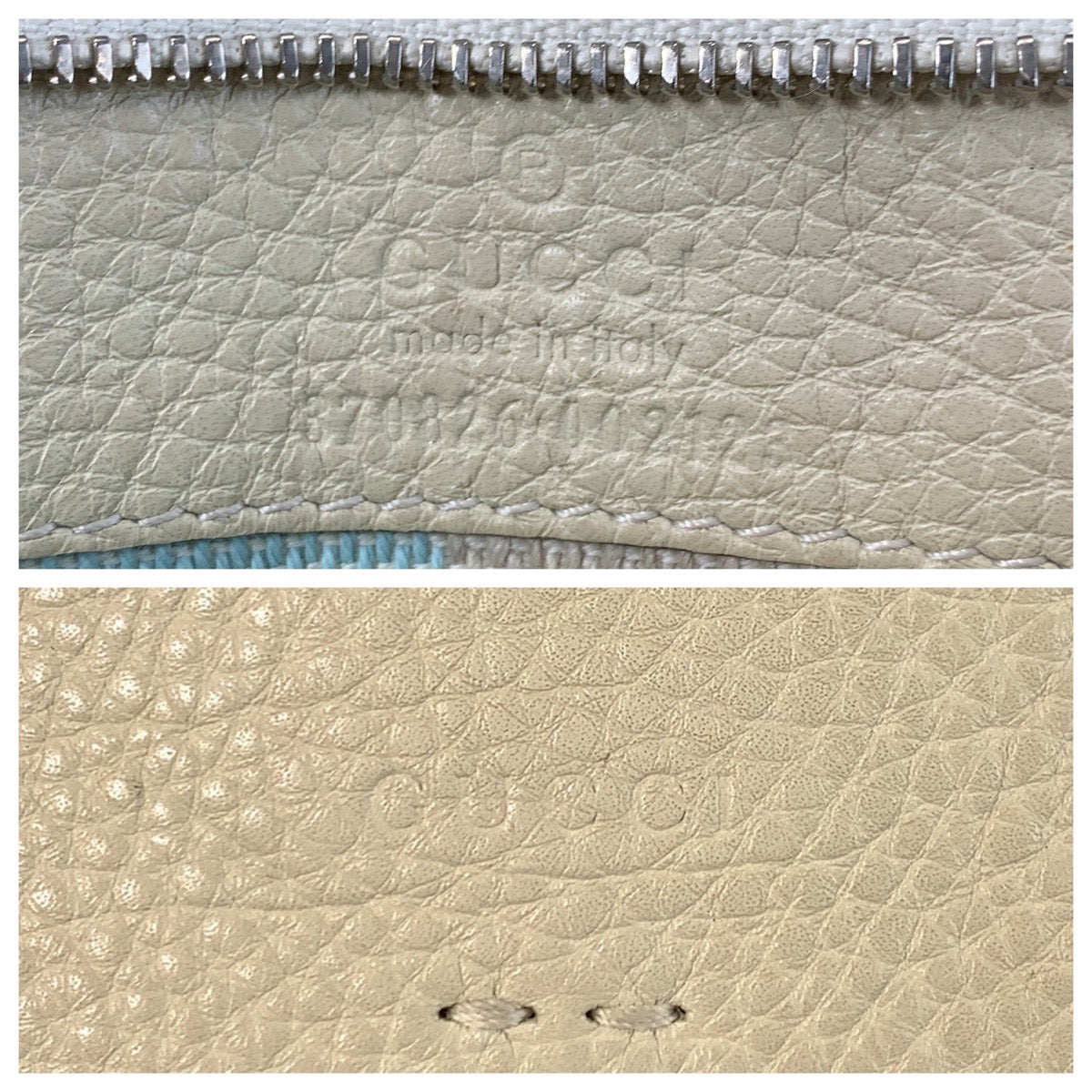 GUCCI Shoulder Bag 370826 leather Ivory Bamboo Daily Flap
