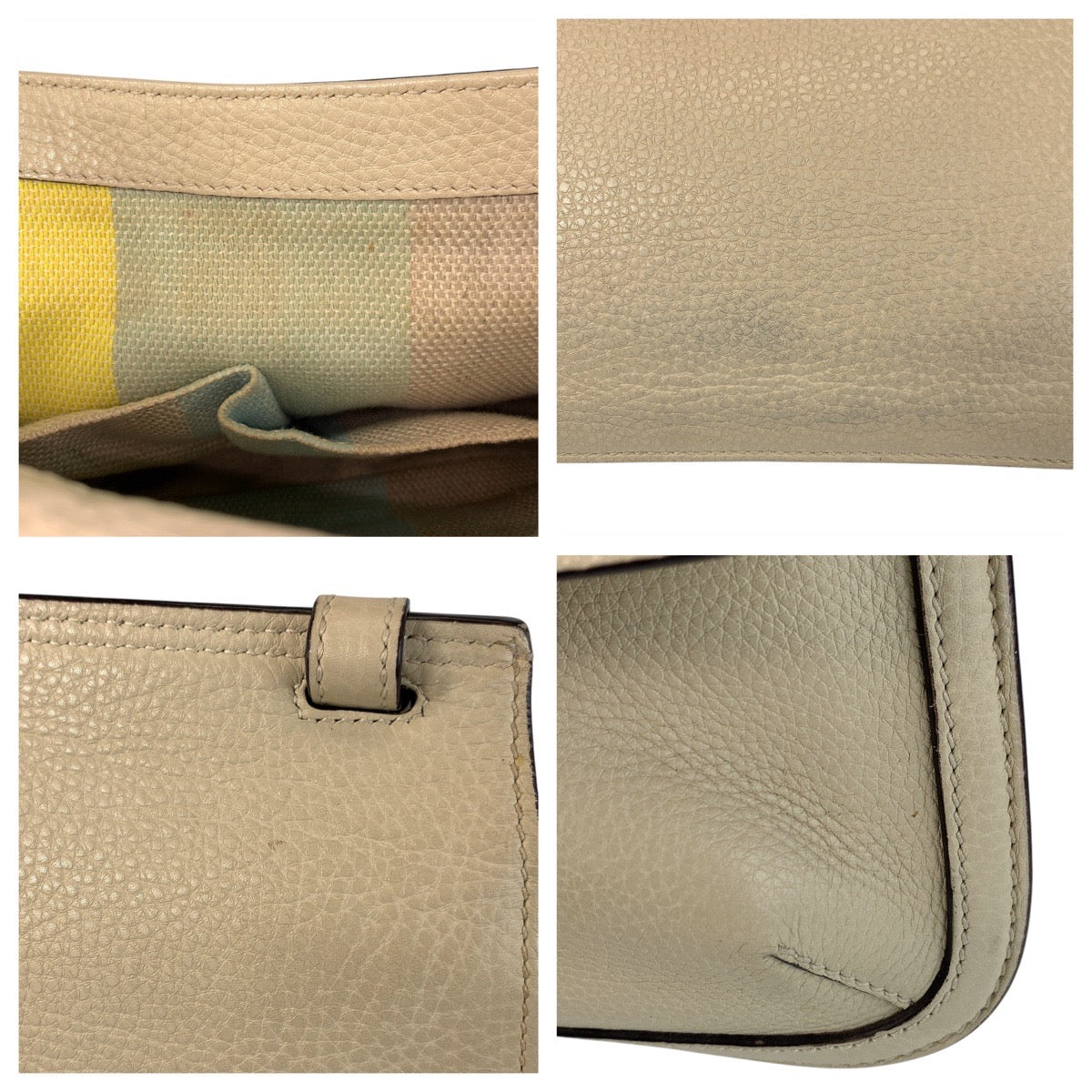 GUCCI Shoulder Bag 370826 leather Ivory Bamboo Daily Flap