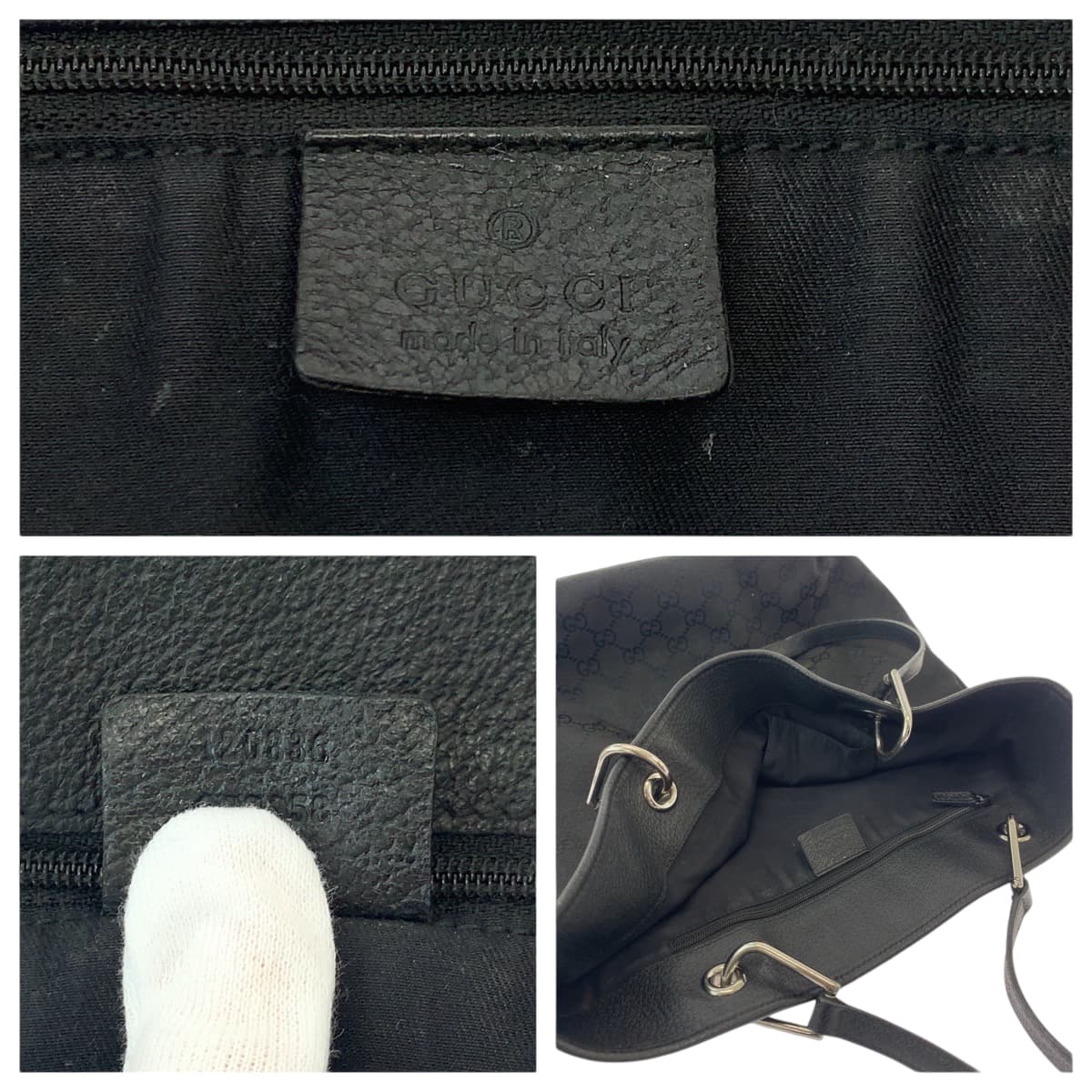 GUCCI Tote Bag 120836 GG canvas black