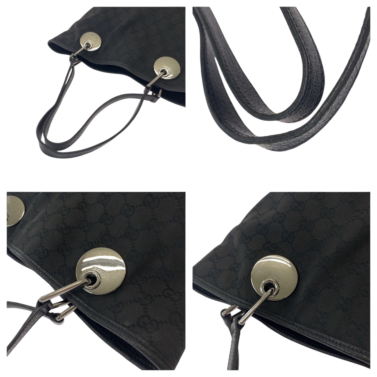 GUCCI Tote Bag 120836 GG canvas black