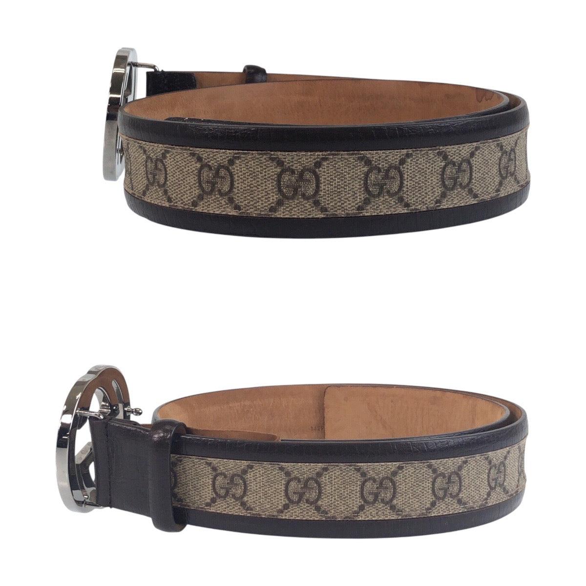 GUCCI belt 142930 GG Supreme Canvas Brown Interlocking 32