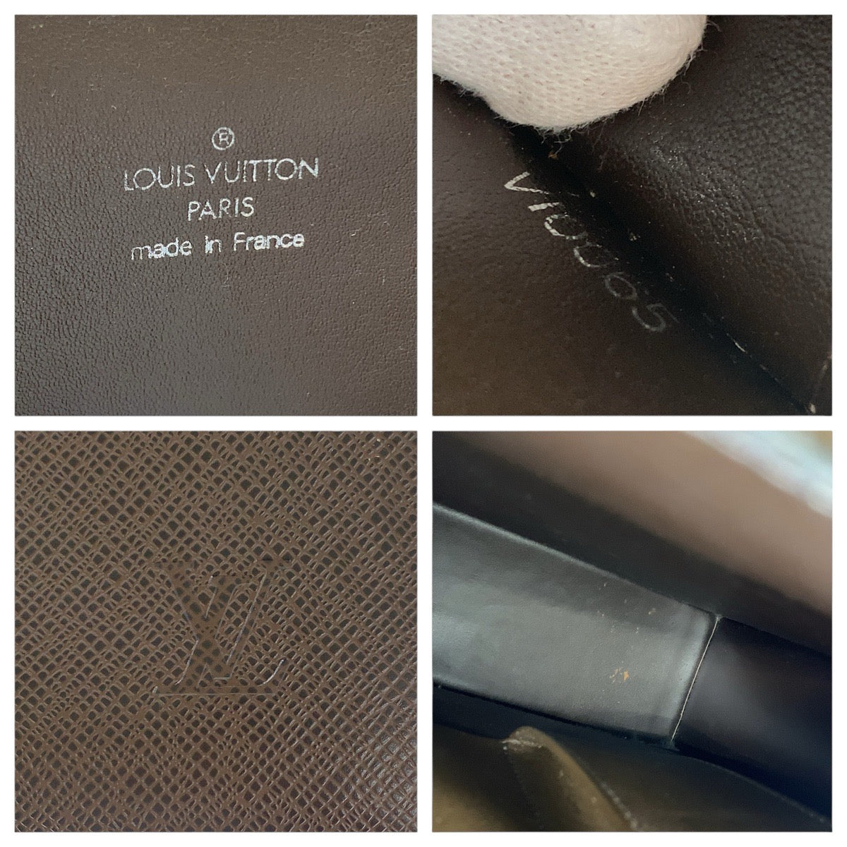 LOUIS VUITTON Business bag M30052 leather Brown Taiga Porto Documan Rozan
