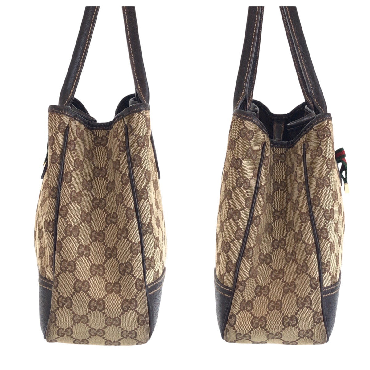 GUCCI Tote Bag GG canvas Beige brown Sherry line