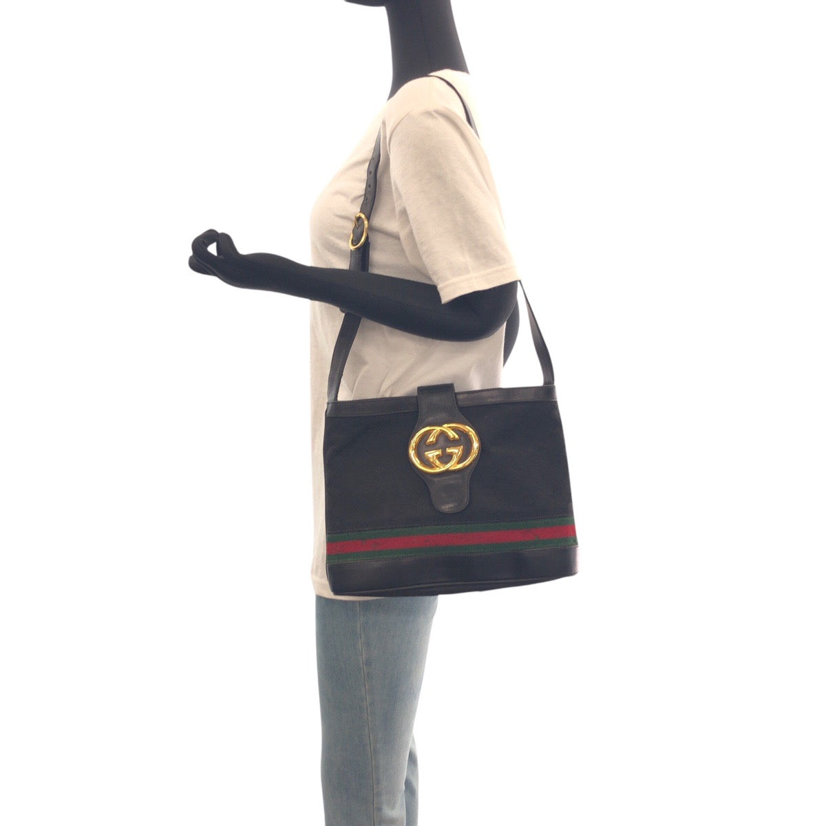 GUCCI Shoulder Bag GG canvas multicolor Old Gucci Shelly Line Interlocking