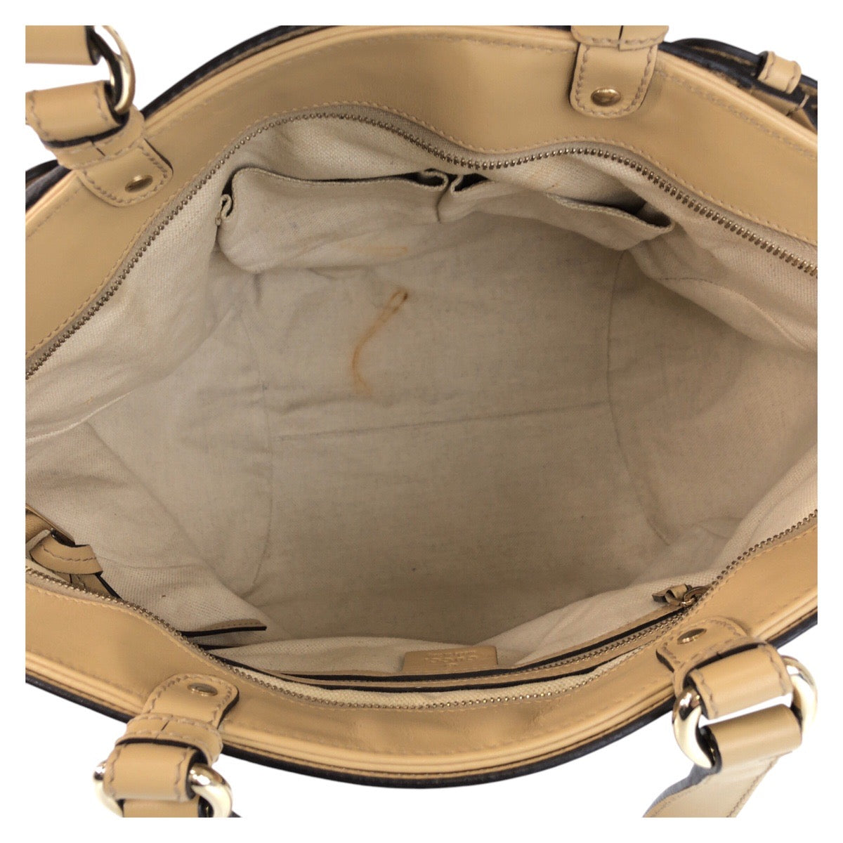 GUCCI Shoulder Bag 282312 canvas beige Bamboo Diamante