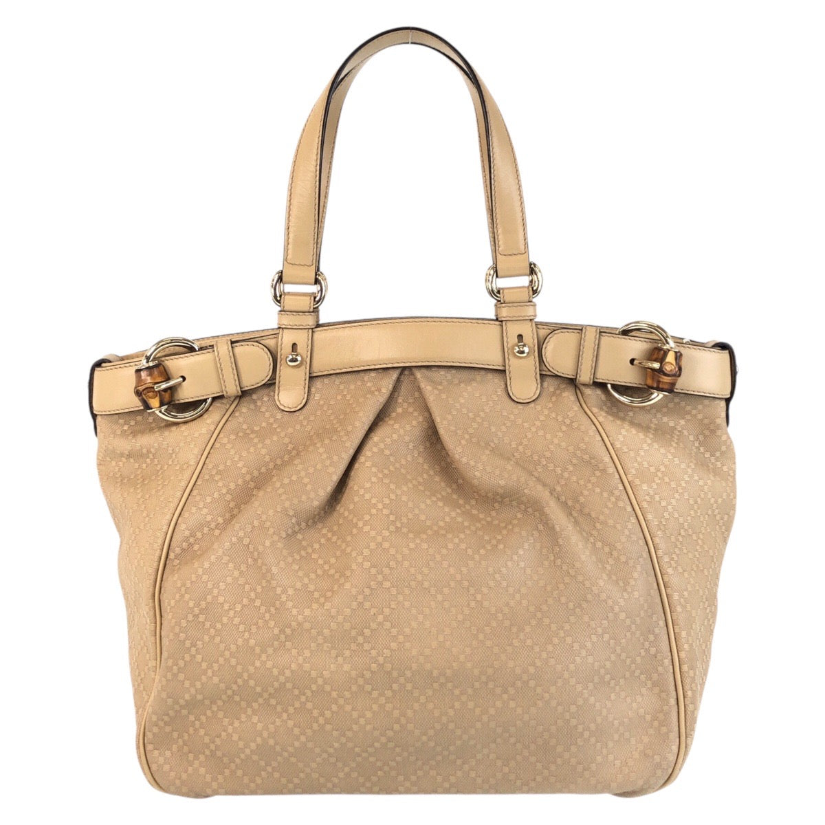 GUCCI Shoulder Bag 282312 canvas beige Bamboo Diamante