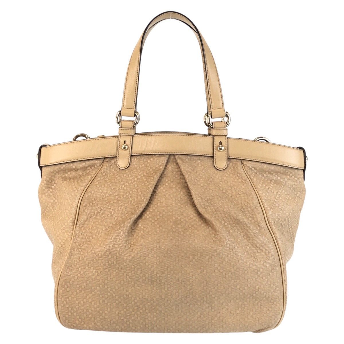 GUCCI Shoulder Bag 282312 canvas beige Bamboo Diamante
