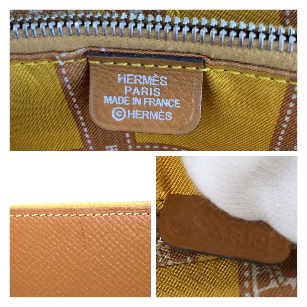 HERMES Long Wallet Purse Epsom Gold Brown SilverMetal Azap Long Silk Inn