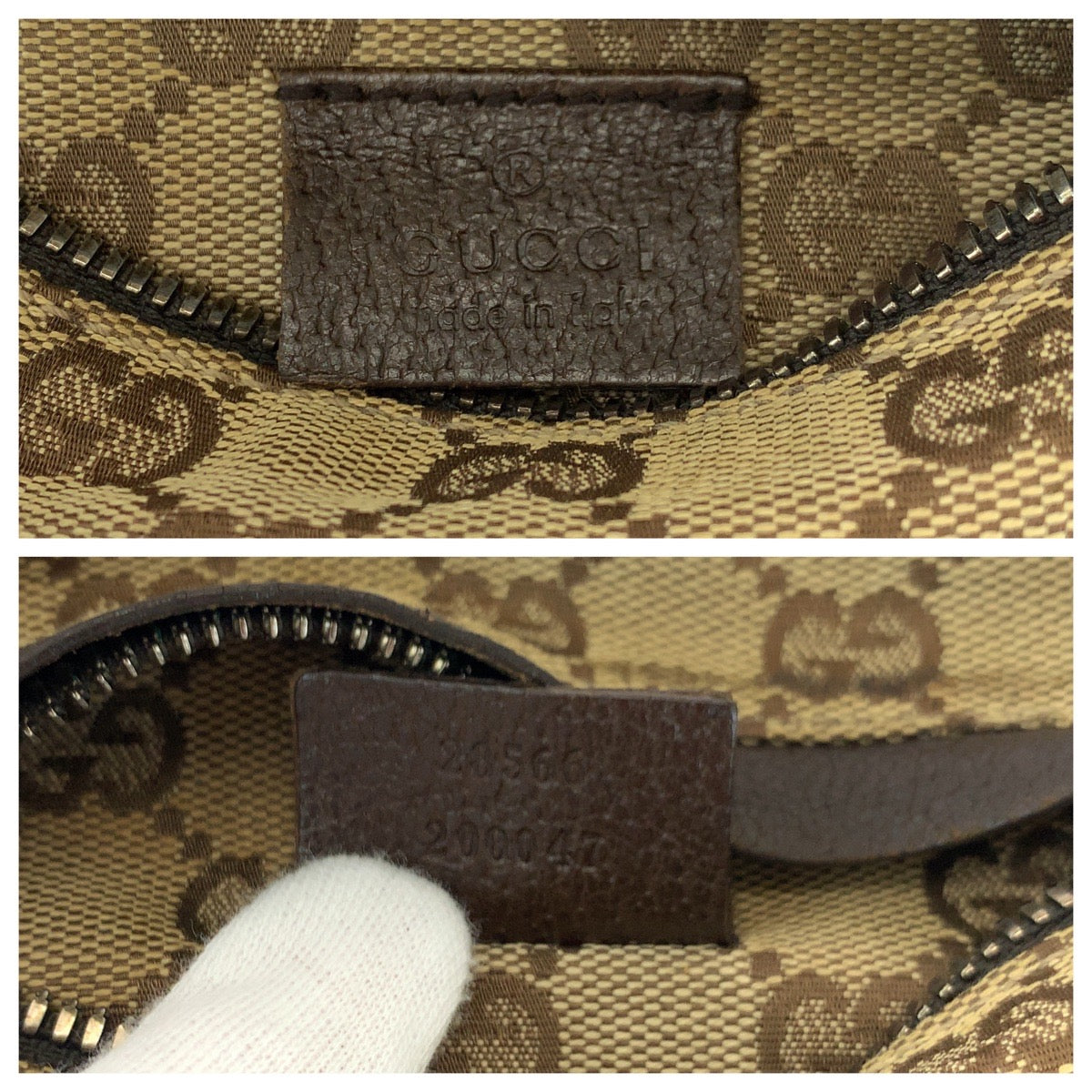 GUCCI Waist bag 28566 GG canvas beige Sherry line