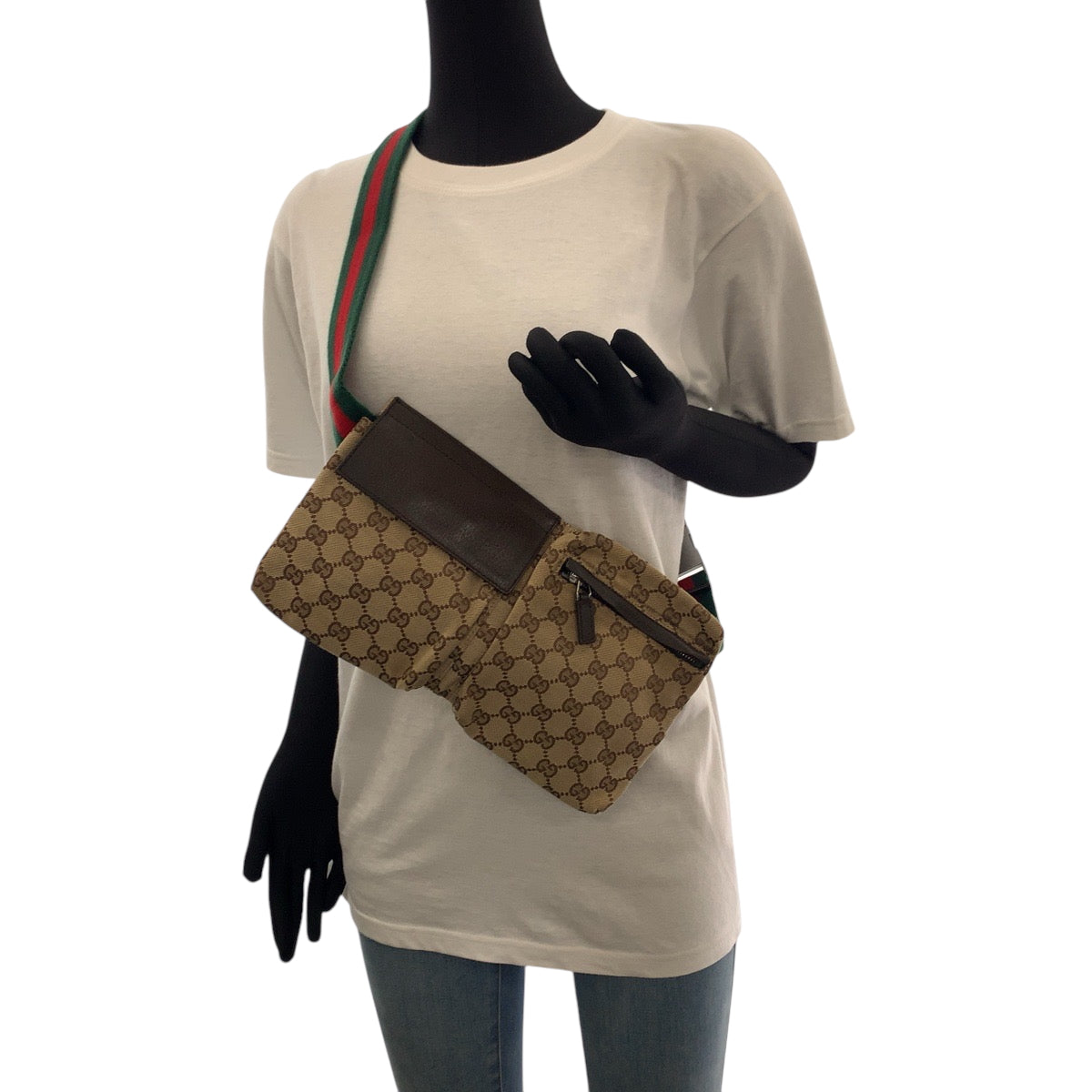 GUCCI Waist bag 28566 GG canvas beige Sherry line