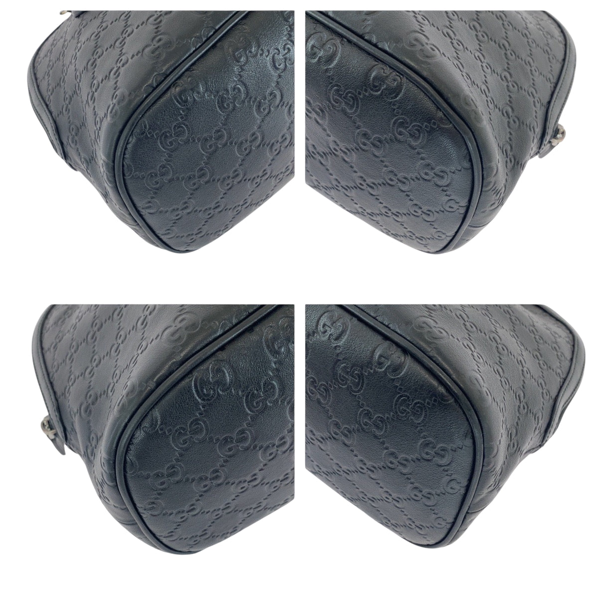 GUCCI Shoulder Bag 420023 leather black Guccisima