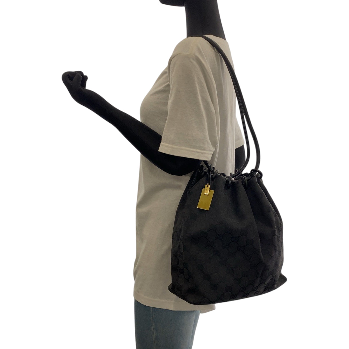 GUCCI Shoulder Bag 90644 GG canvas black