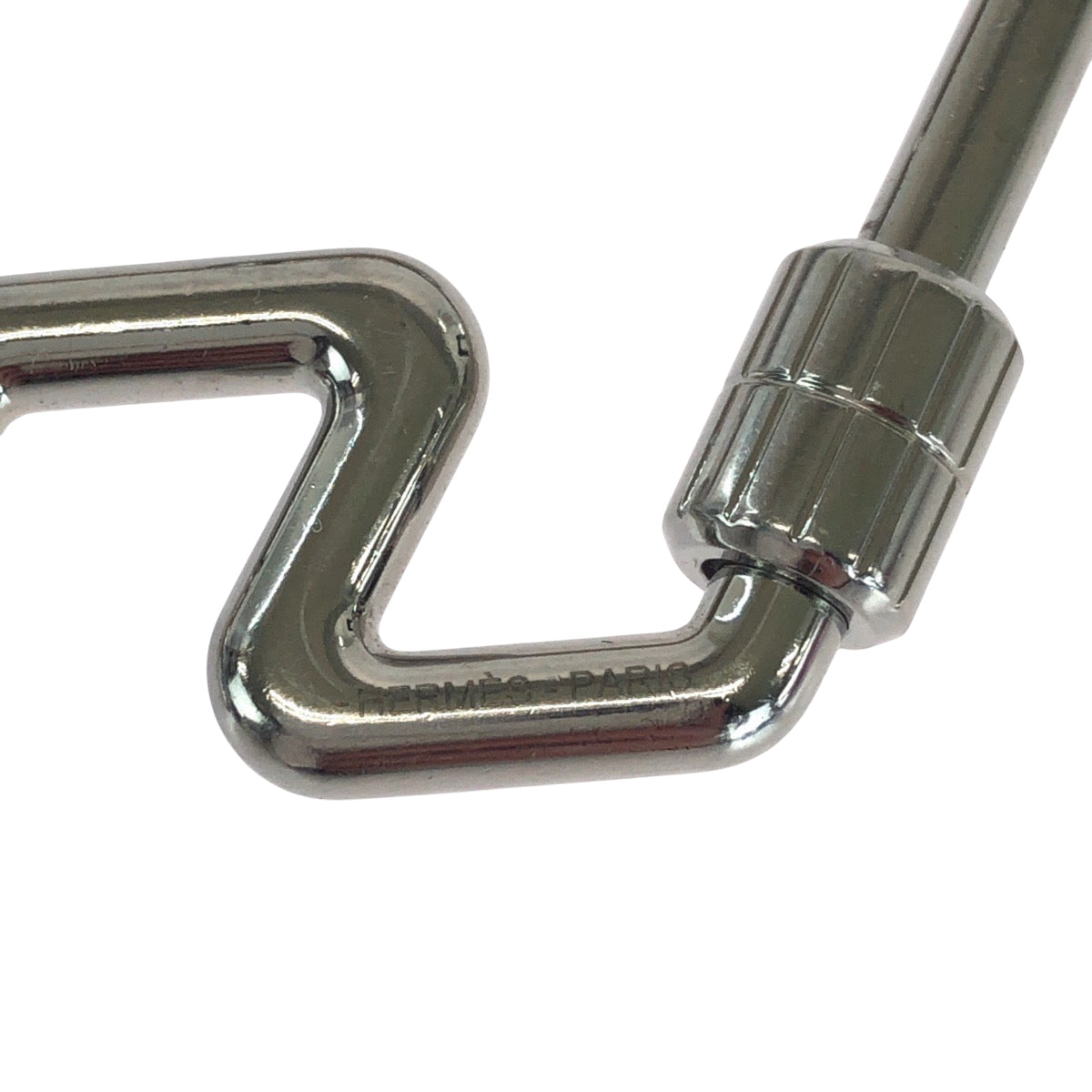 HERMES key ring metal Silver H to speed