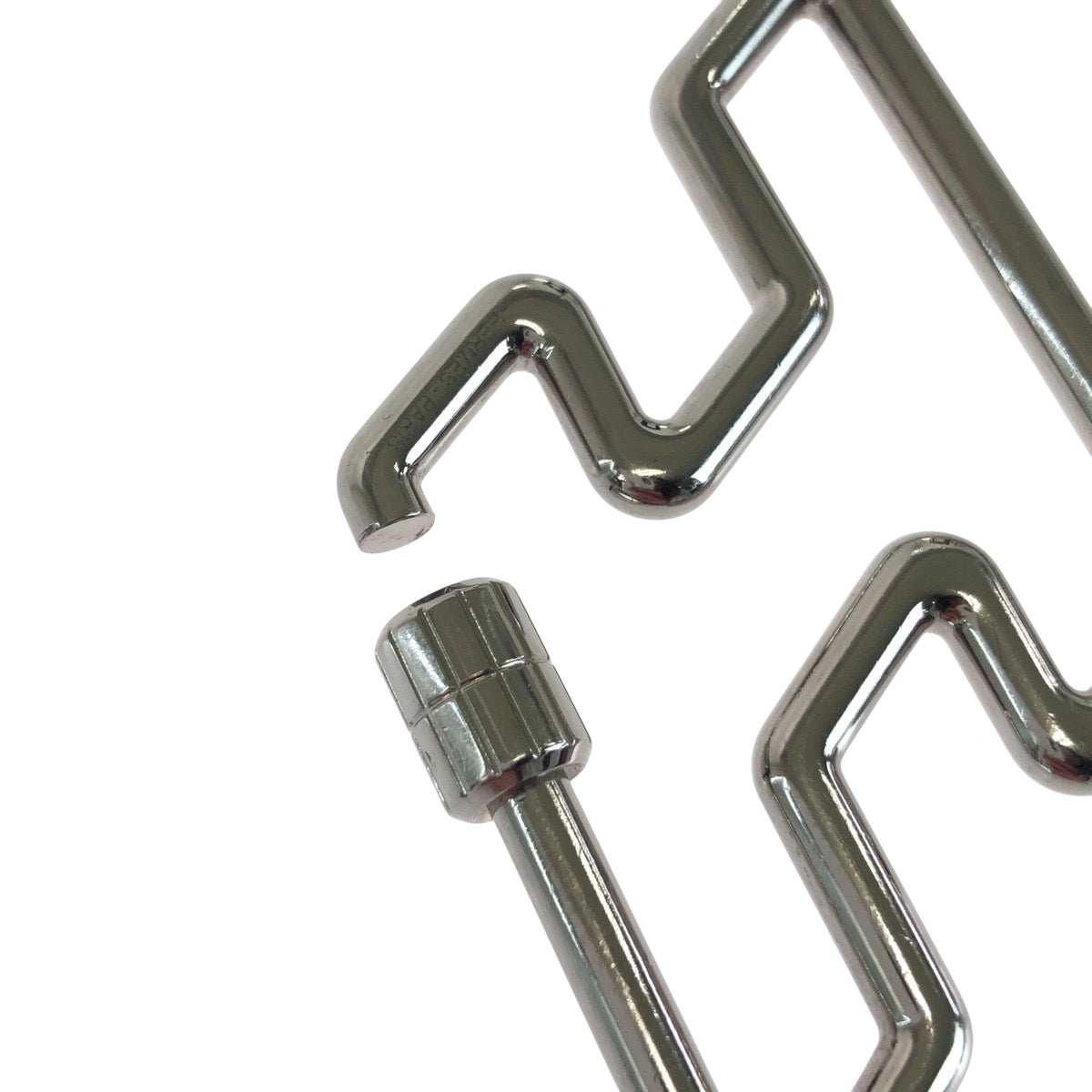 HERMES key ring metal Silver H to speed