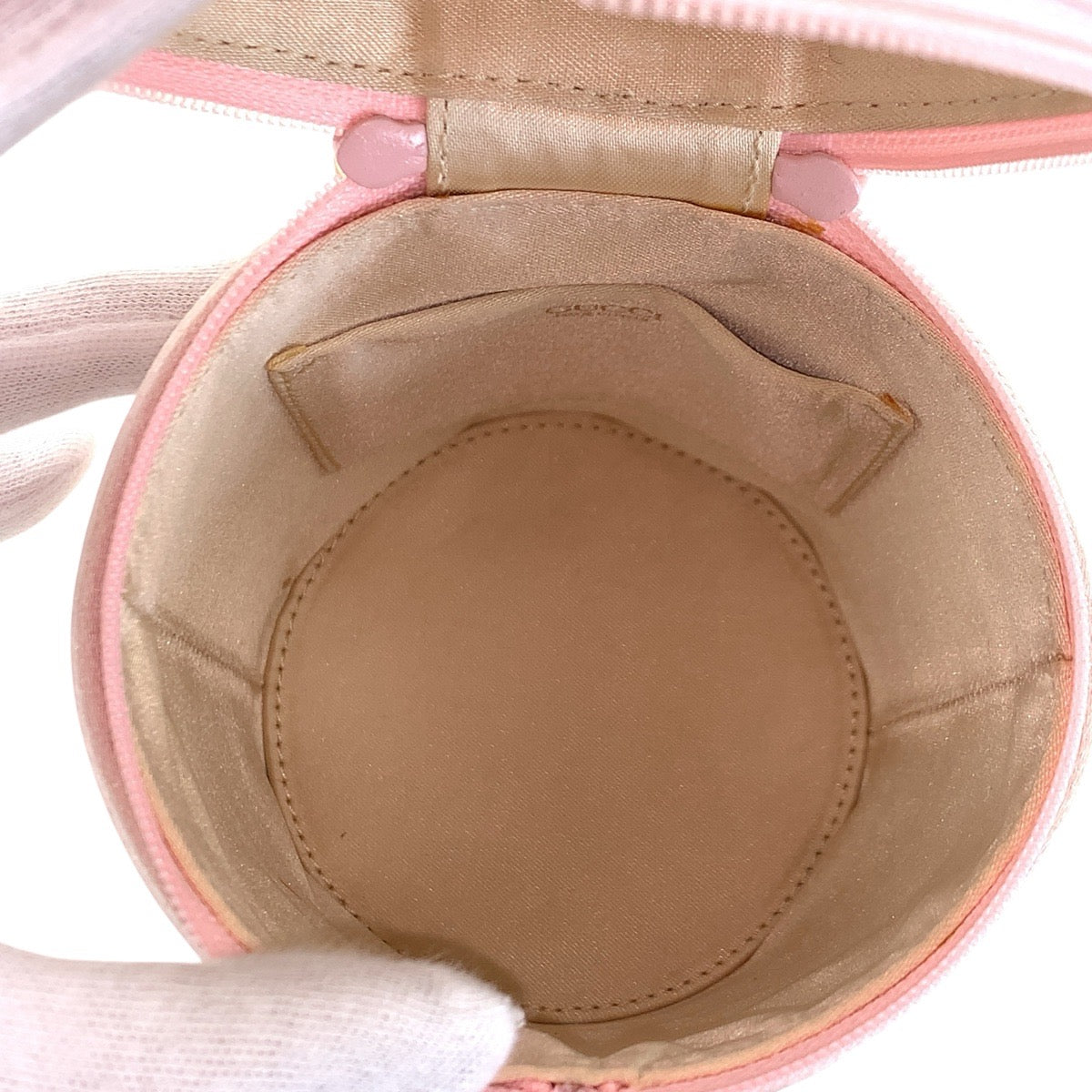 GUCCI Handbag Satin Pink Gold Metal Bamboo