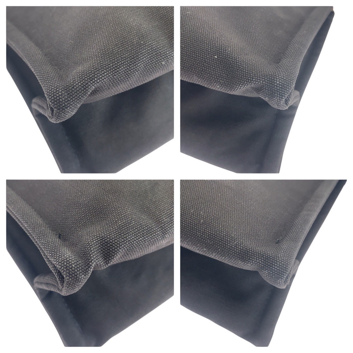 HERMES Clutch bag canvas Black Black Gray SilverMetal Fool Toe