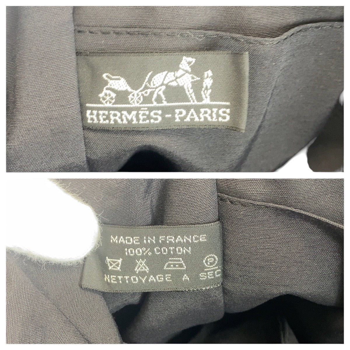 HERMES Clutch bag canvas Black Black Gray SilverMetal Fool Toe