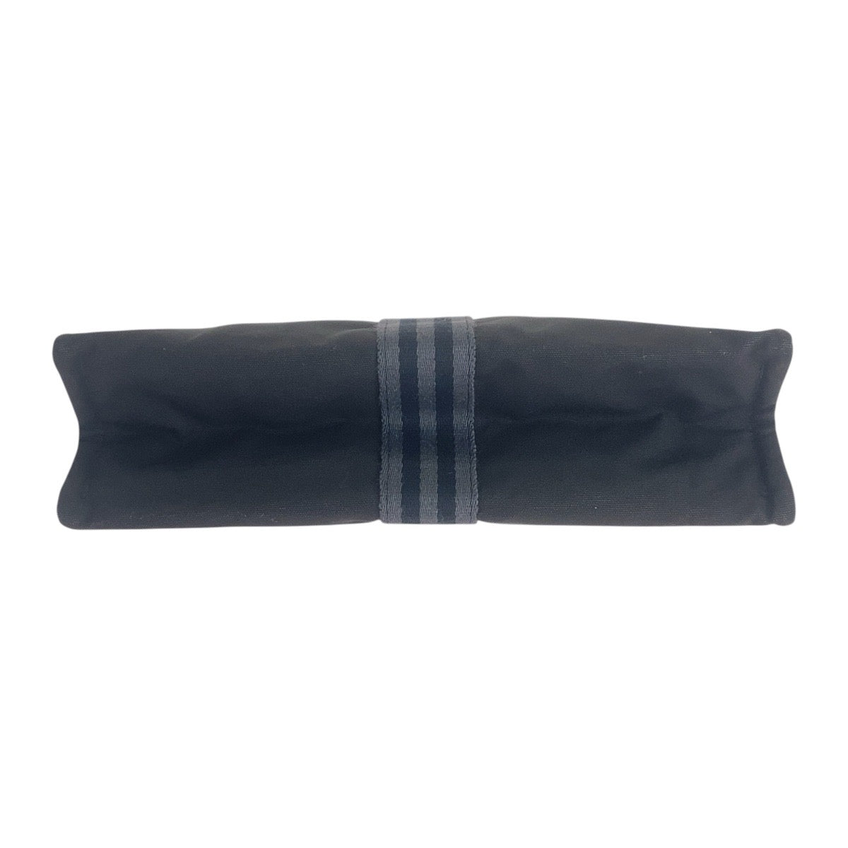 HERMES Clutch bag canvas Black Black Gray SilverMetal Fool Toe