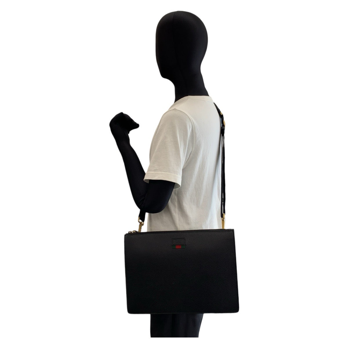 GUCCI Shoulder Bag 450976 leather black Sherry line