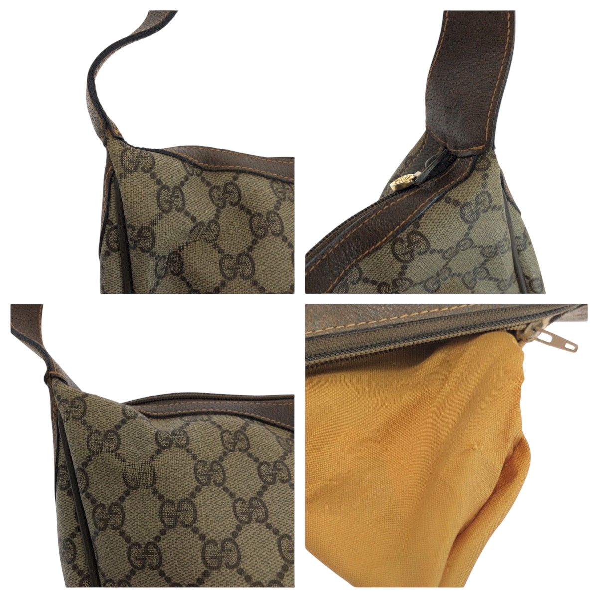 GUCCI Shoulder Bag 68 001 3840 GG Supreme Canvas beige Old Gucci Shelly Line
