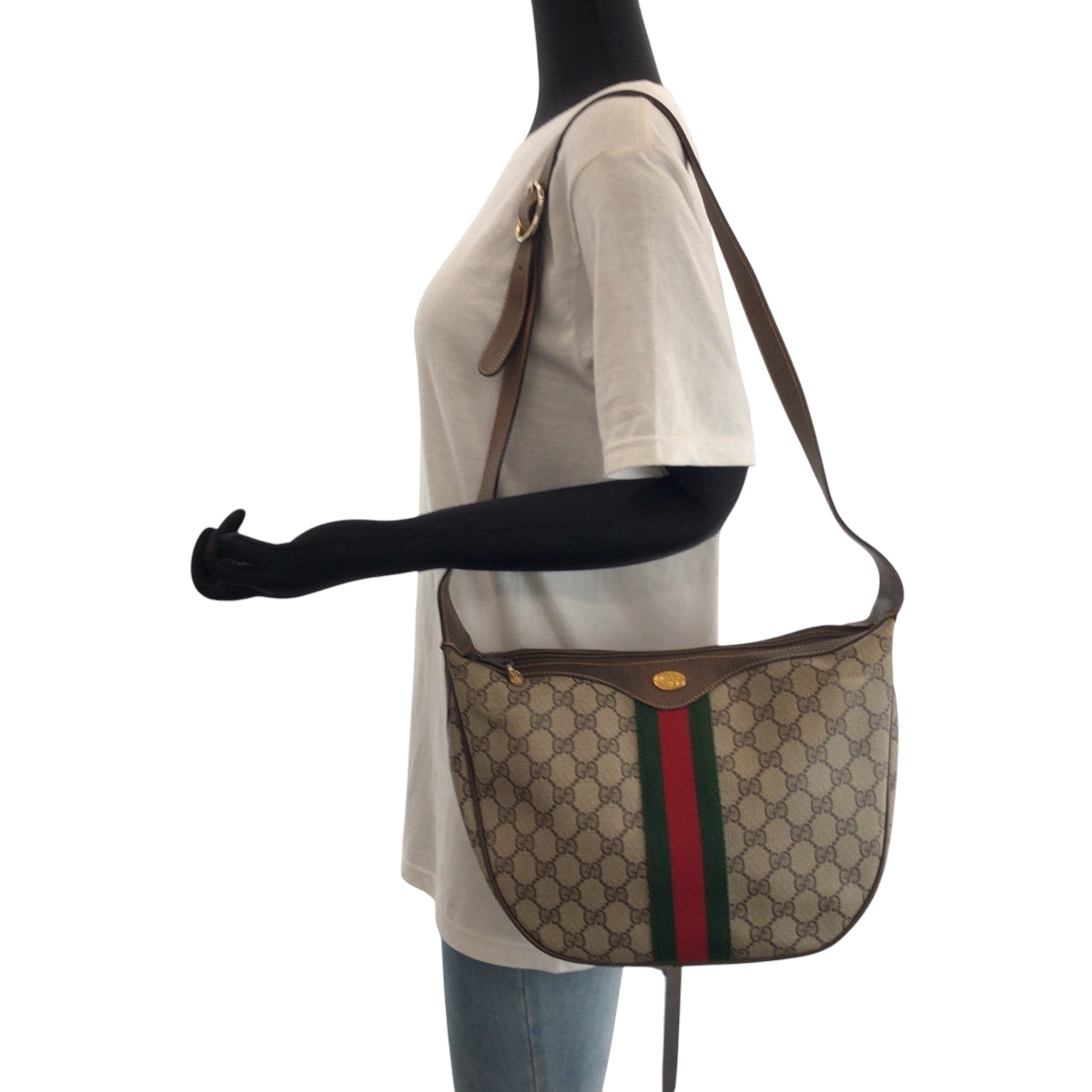 GUCCI Shoulder Bag 68 001 3840 GG Supreme Canvas beige Old Gucci Shelly Line