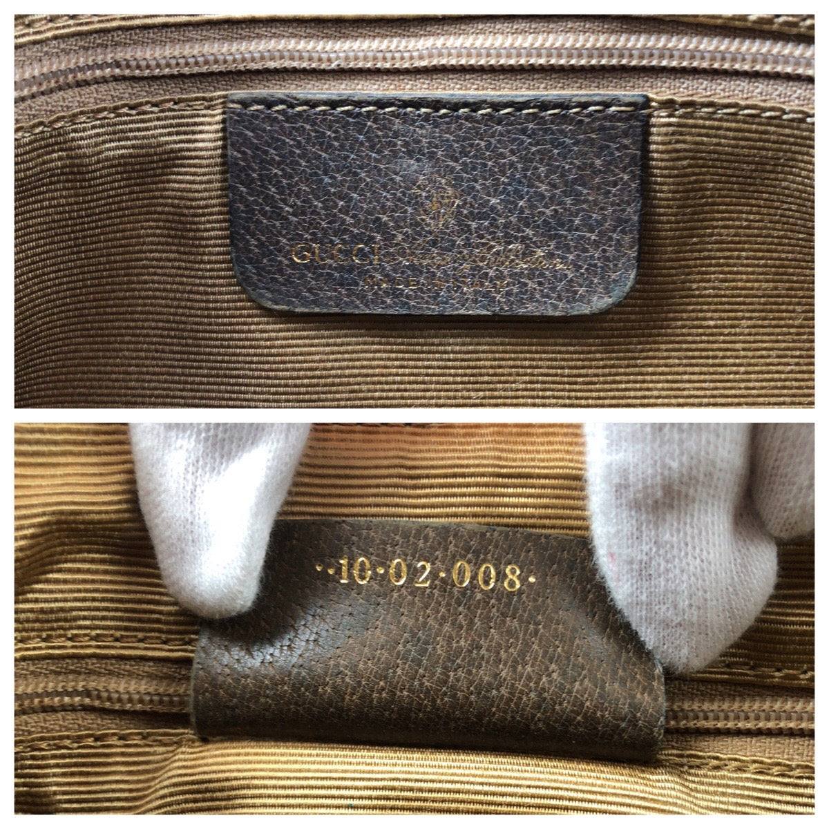 GUCCI Shoulder Bag 10 02 008 GG Supreme Canvas beige Sherry Line Old Gucci