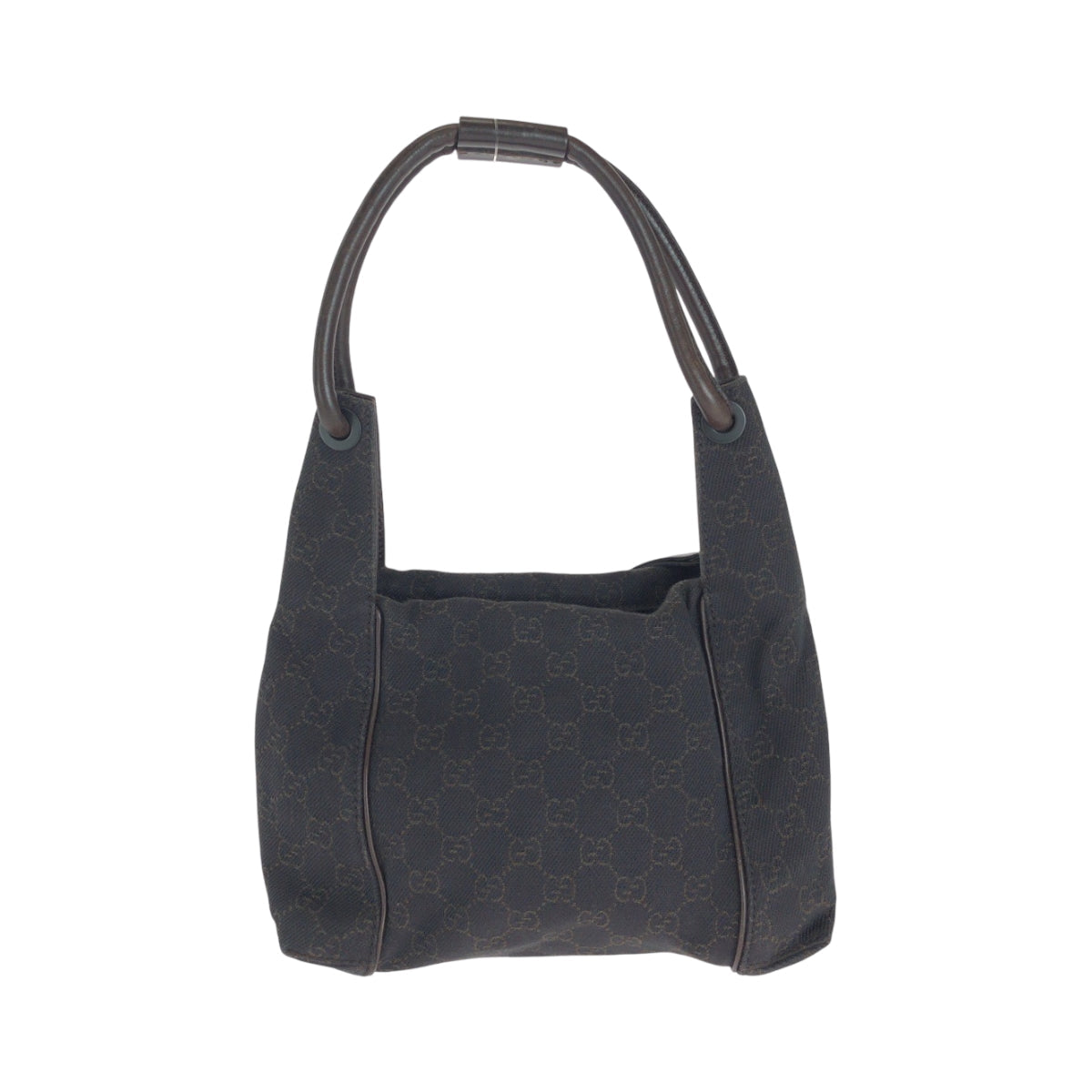 GUCCI Shoulder Bag 101333 GG canvas Brown Black Metal