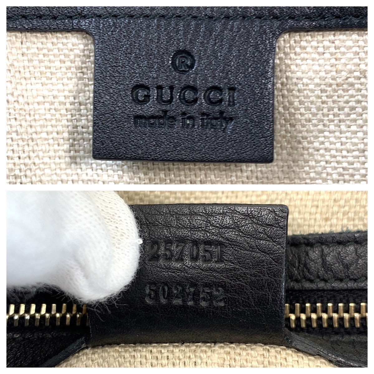 GUCCI Tote Bag 257051 leather black