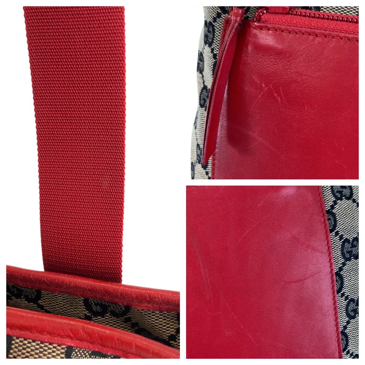 GUCCI Tote Bag 019 0402 GG canvas Red