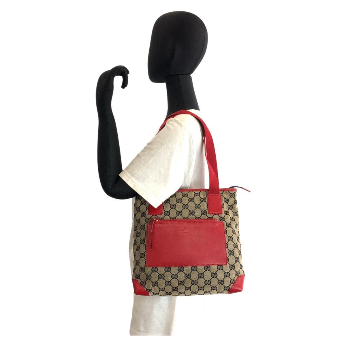 GUCCI Tote Bag 019 0402 GG canvas Red
