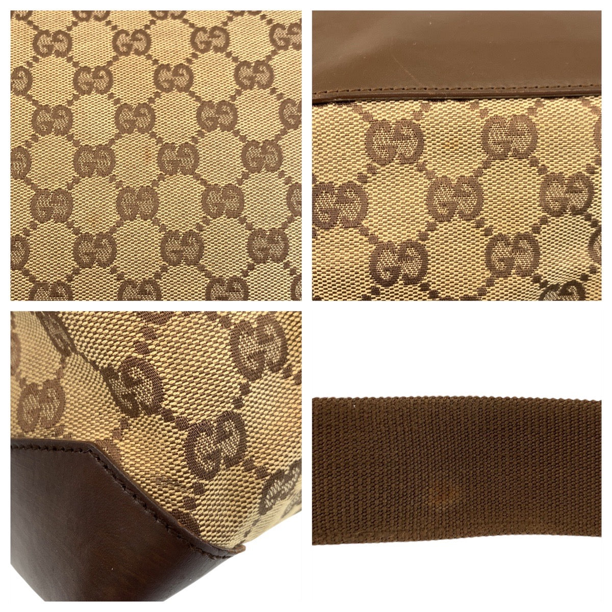 GUCCI Tote Bag 019 0426 GG canvas Brown