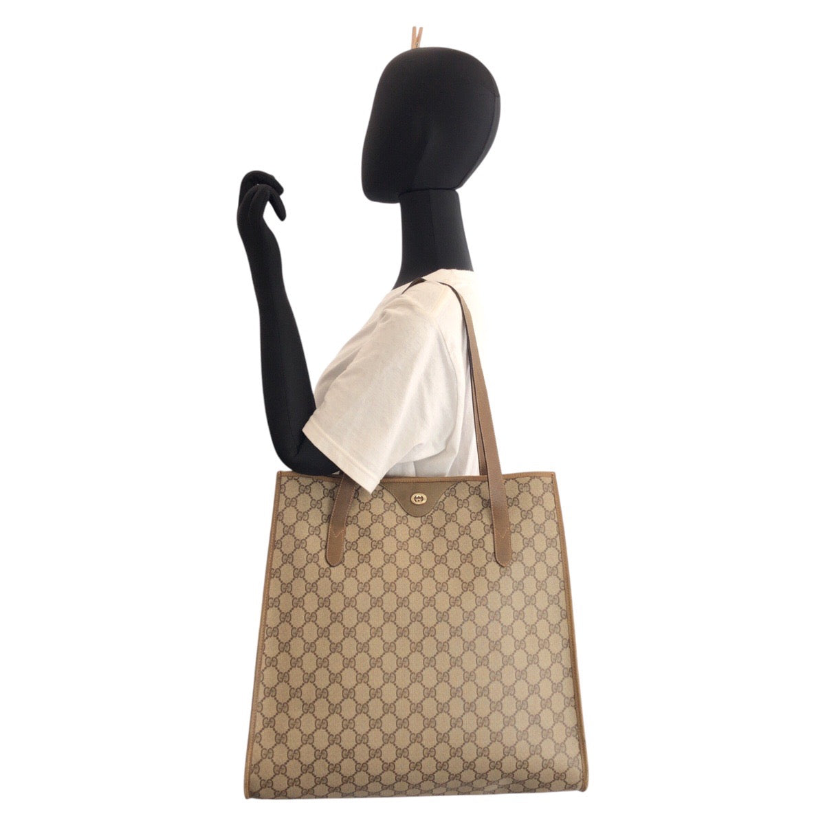 GUCCI Tote Bag 92 02 998 GG Supreme Canvas beige Old Gucci