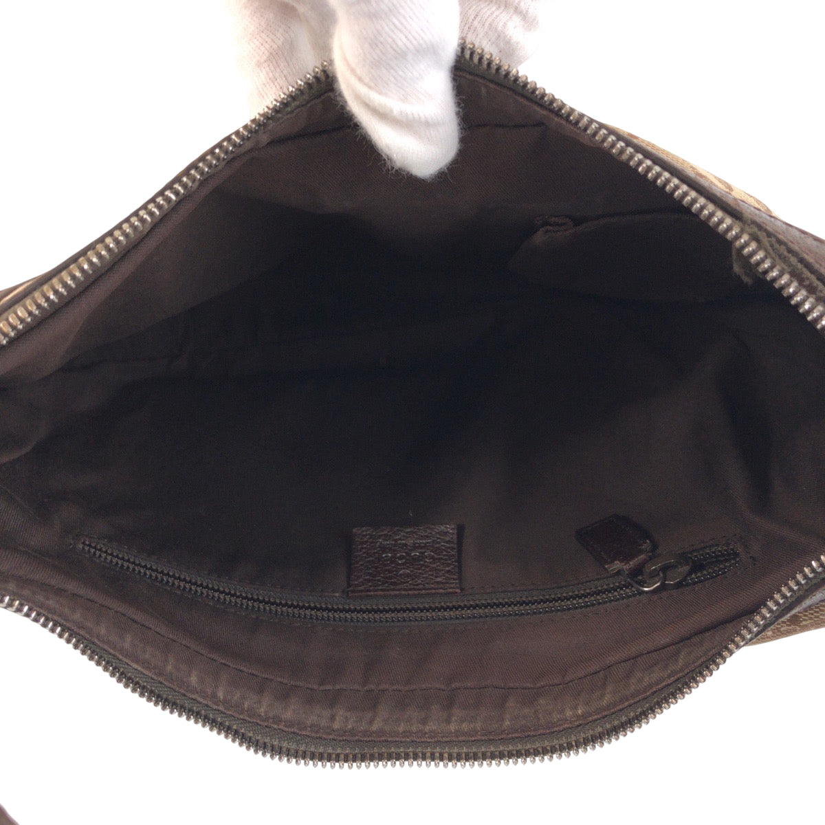 GUCCI Shoulder Bag 122790 GG canvas Beige Brown SilverMetal