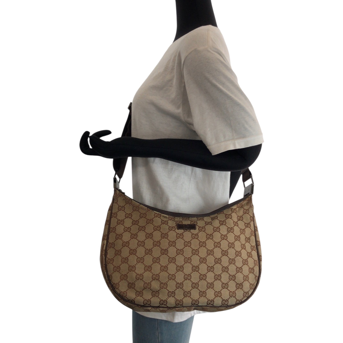 GUCCI Shoulder Bag 122790 GG canvas Beige Brown SilverMetal