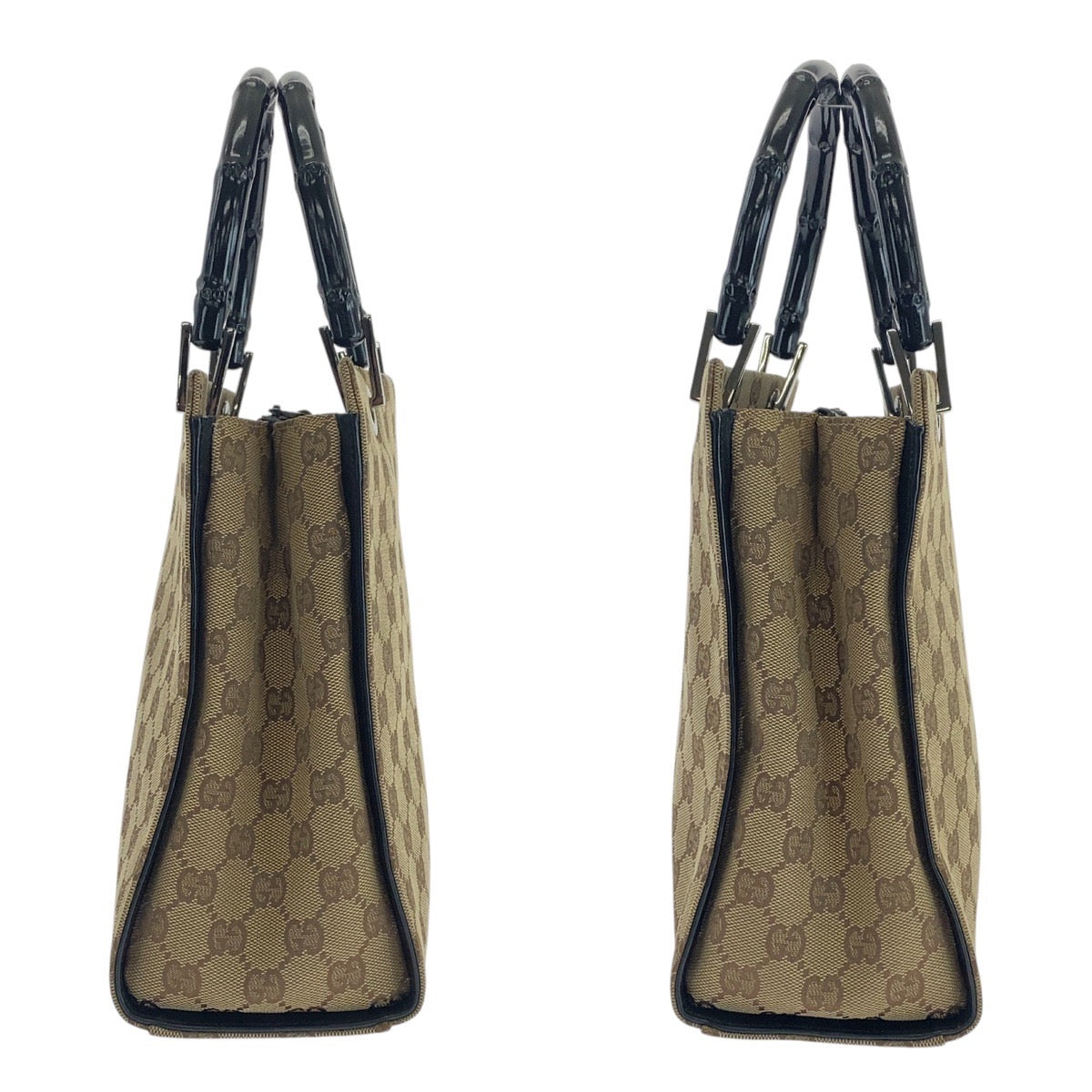 GUCCI Tote Bag 002 1016 GG canvas beige Bamboo