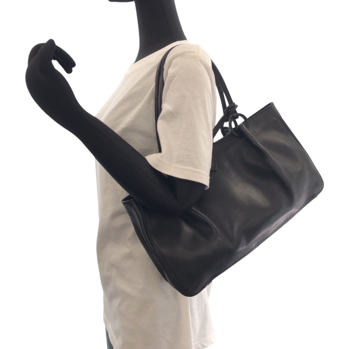 GUCCI Tote Bag 94898 leather Black GoldMetal