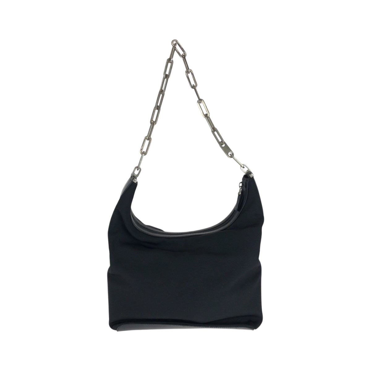 GUCCI Shoulder Bag 001 3374 Nylon Black SilverMetal