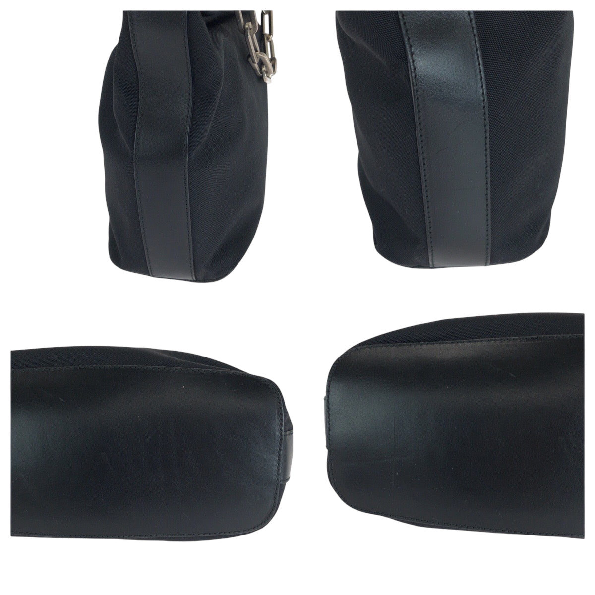GUCCI Shoulder Bag 001 3374 Nylon Black SilverMetal