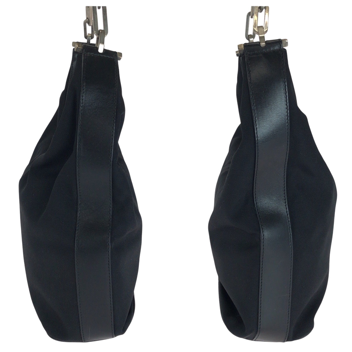 GUCCI Shoulder Bag 001 3374 Nylon Black SilverMetal