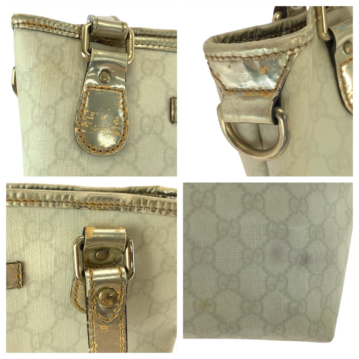GUCCI Tote Bag 189897 GG Supreme Canvas white