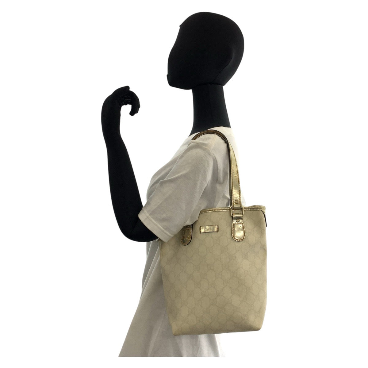 GUCCI Tote Bag 189897 GG Supreme Canvas white