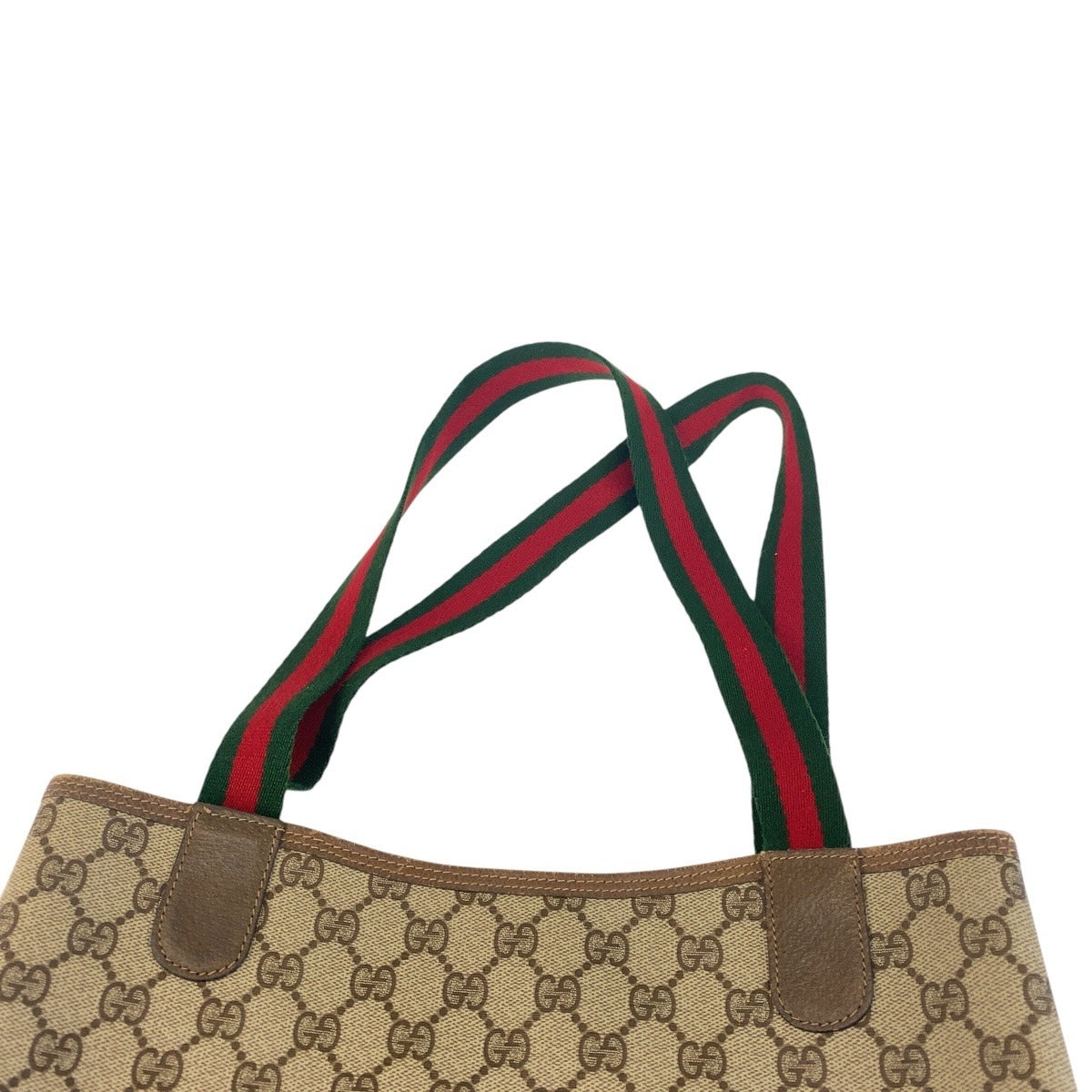 GUCCI Tote Bag 39 02 003 GG Supreme Canvas Brown Old Gucci Shelly Line Interlocking