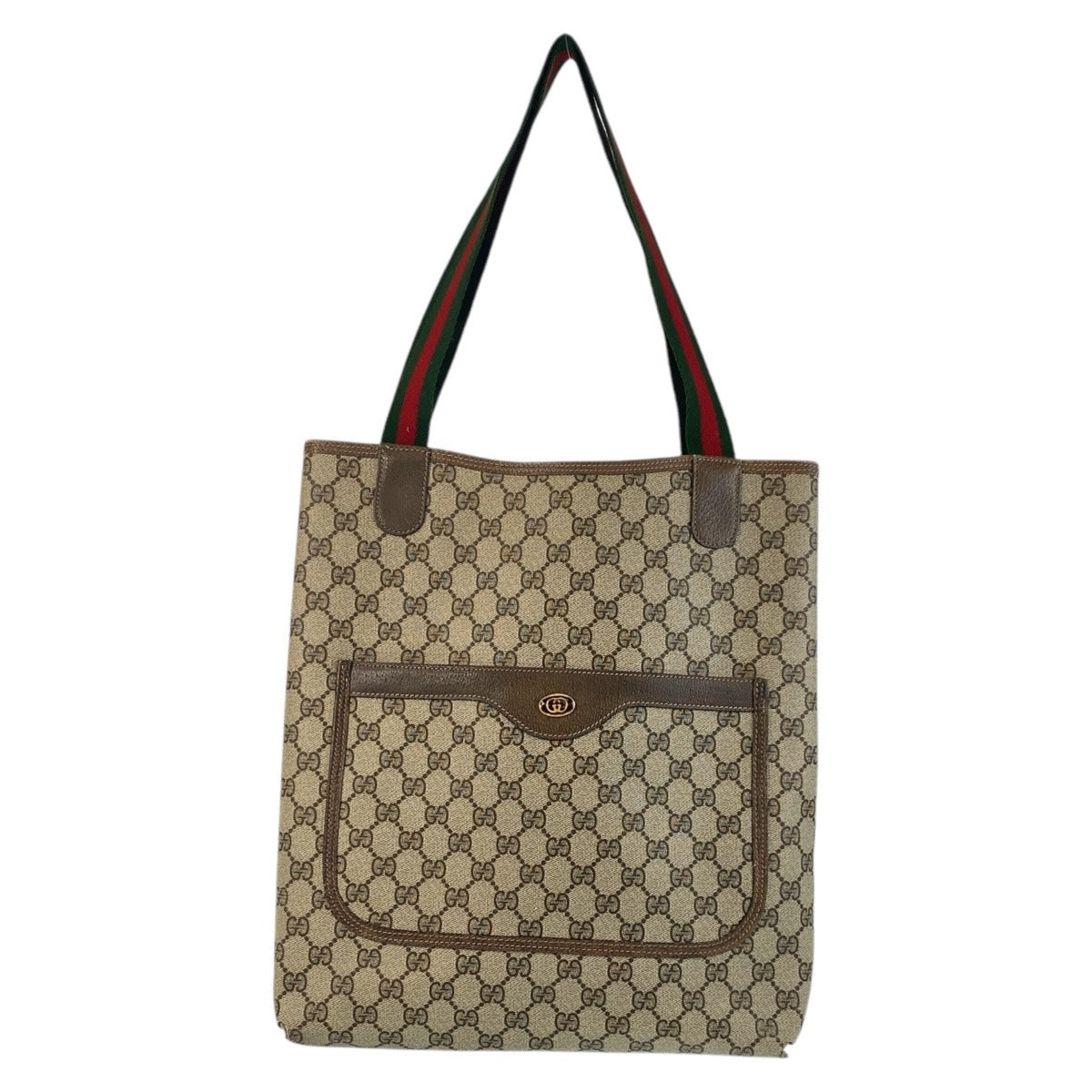 GUCCI Tote Bag 39 02 003 GG Supreme Canvas Brown Old Gucci Shelly Line Interlocking