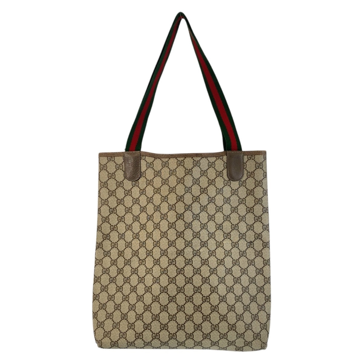 GUCCI Tote Bag 39 02 003 GG Supreme Canvas Brown Old Gucci Shelly Line Interlocking