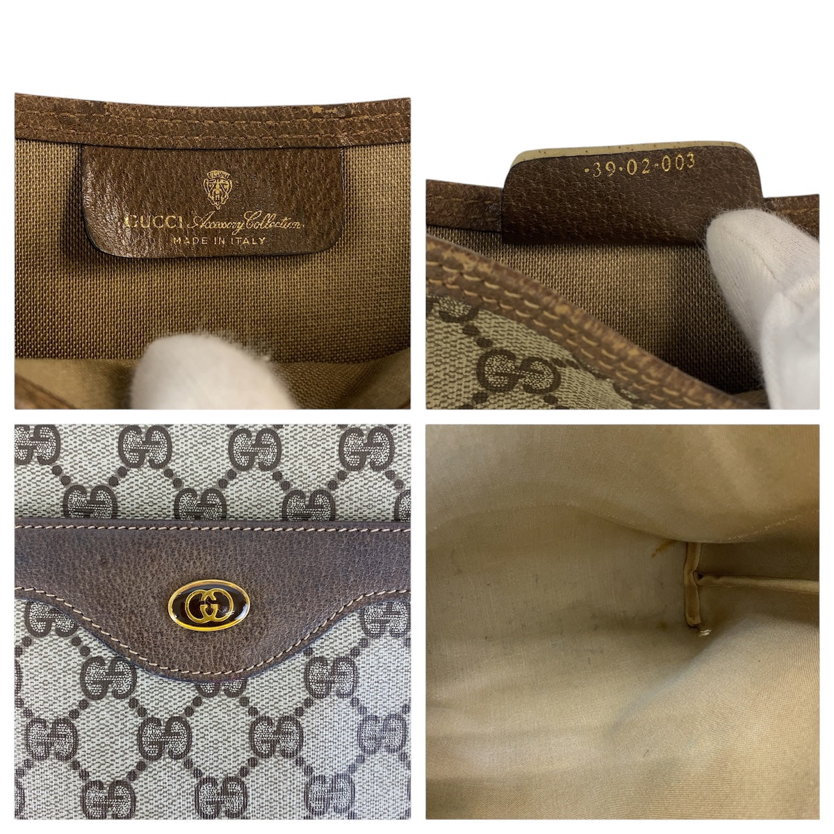 GUCCI Tote Bag 39 02 003 GG Supreme Canvas Brown Old Gucci Shelly Line Interlocking